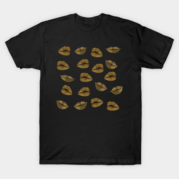 Golden Lips T-Shirt by Manitarka